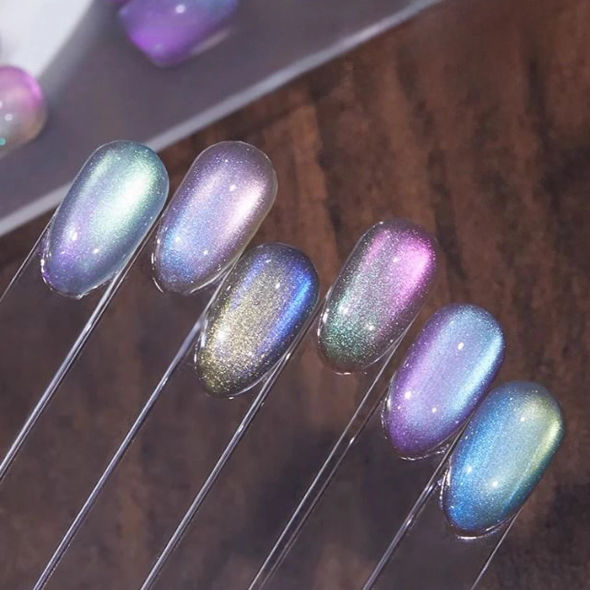 MIANEL 2026 New 12ML Aurora Night Cat Eye Gel Nail Polish Flash Sparkle Holographic Crystal Dual Light Silk Glass Bead Nail Art