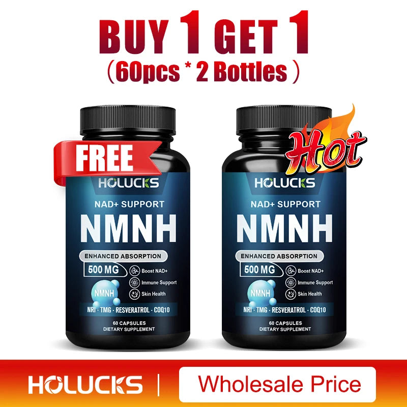 Premium 5-in-1 NMNH Supplement, with, Nicotinamide Riboside, TMG, Resveratrol, C0Q10, Support Immunity, Longevity & Vitality