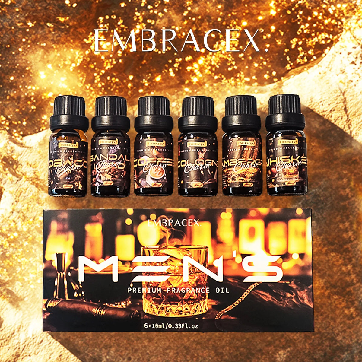 6PC/1Set Men's Fragrance Oils Gifts Box For Men For Humidifier&Diffuser Air Freshening Candle Making