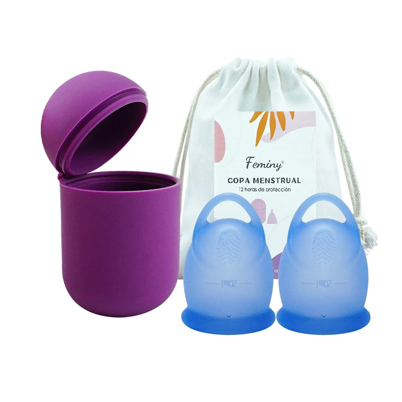 Menstrual Cup With Storage Case Medical Silicone Menstrual Cup Sterilizer Cup Women's Health Care Period Accessories Kit