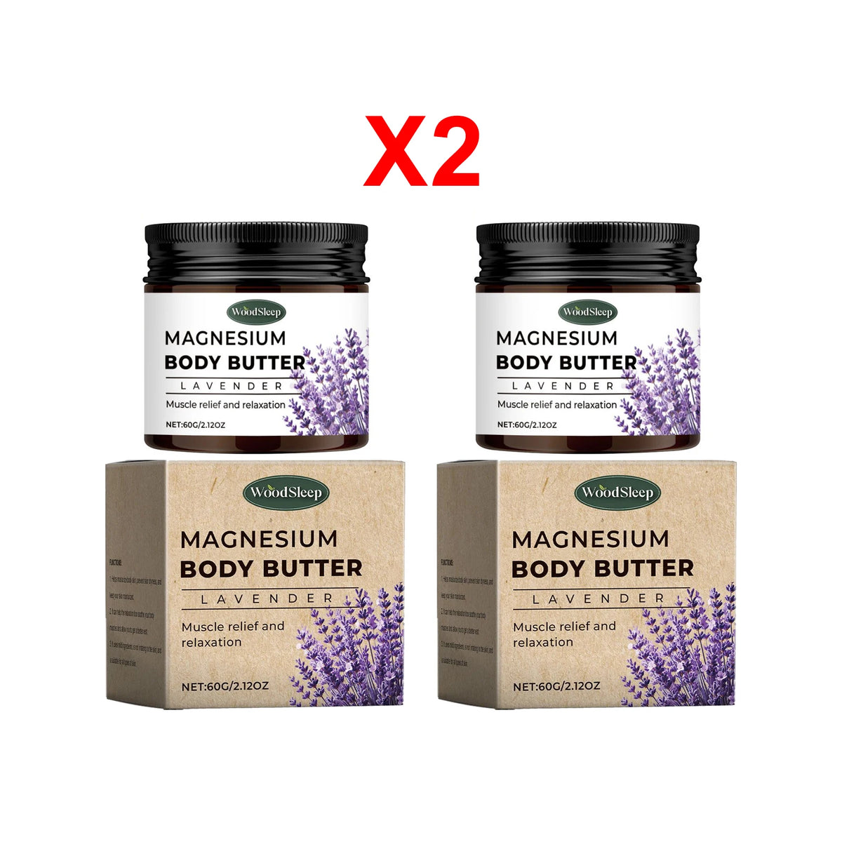 Magnesium Body Cream with Lavender Butter Lotion Relax Muscles Moisturizing Skin Relieving Dryness Smoothing Skin Care Product