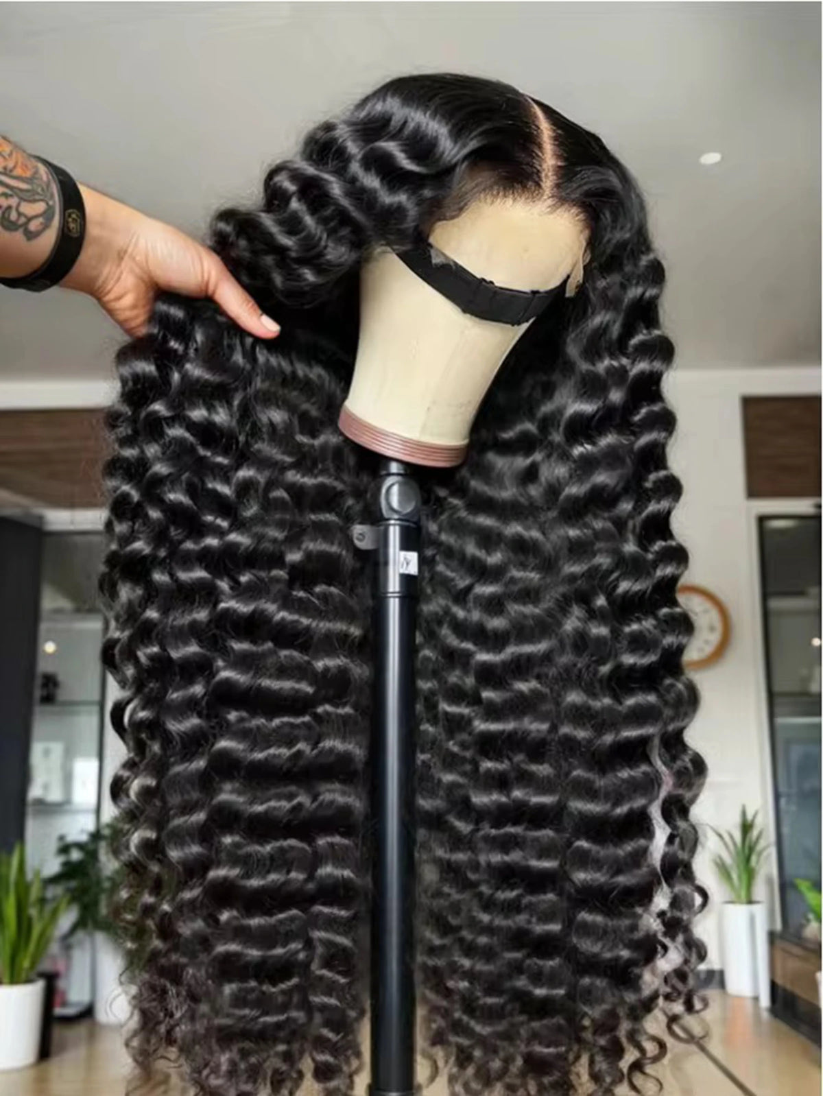 Loose Deep Wave 13X4X1 HD Full Lace Frontal Synthetic Wigs For Women Preplucked With Baby Hair Heat Resistant Fiber Cosplay Soft