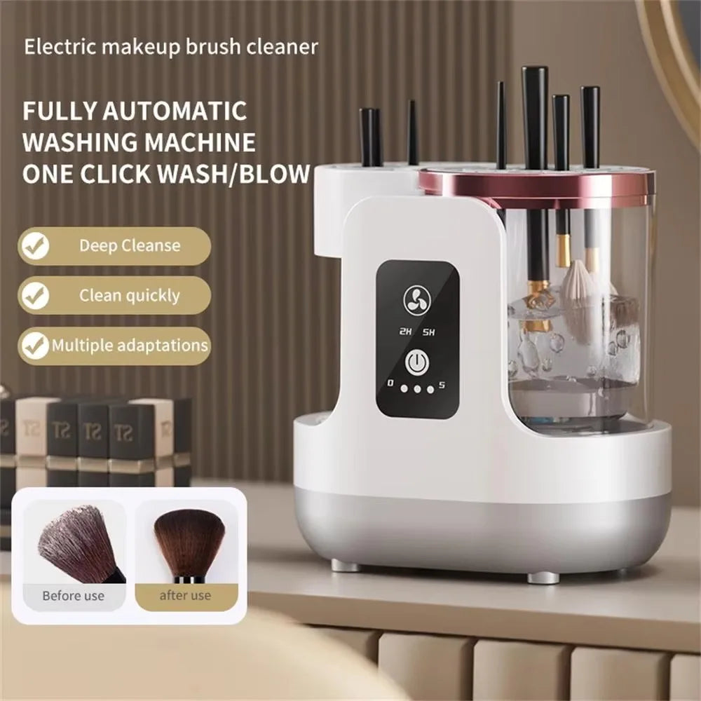 Electric Makeup Brush Cleaner, Quick Dry Brush Cleaner & Makeup Tool Cleaner,2 in 1 Washing and Air Drying,Plug and Play