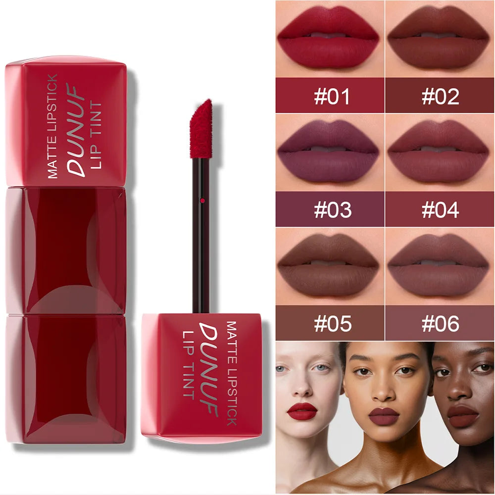 Velvet Matte Lip Gloss Hydrating Moisturizing Long Lasting Waterproof Non Sticky Lip Stain Nude Colors Lip Glaze
