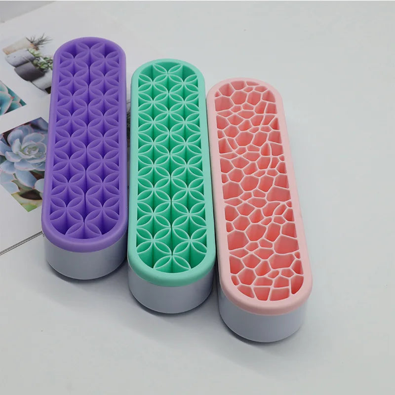 High Quality Storage Box Painting Pen Holders Silicone Storage Box Makeup Brush Holder Organizer Box for Brushes