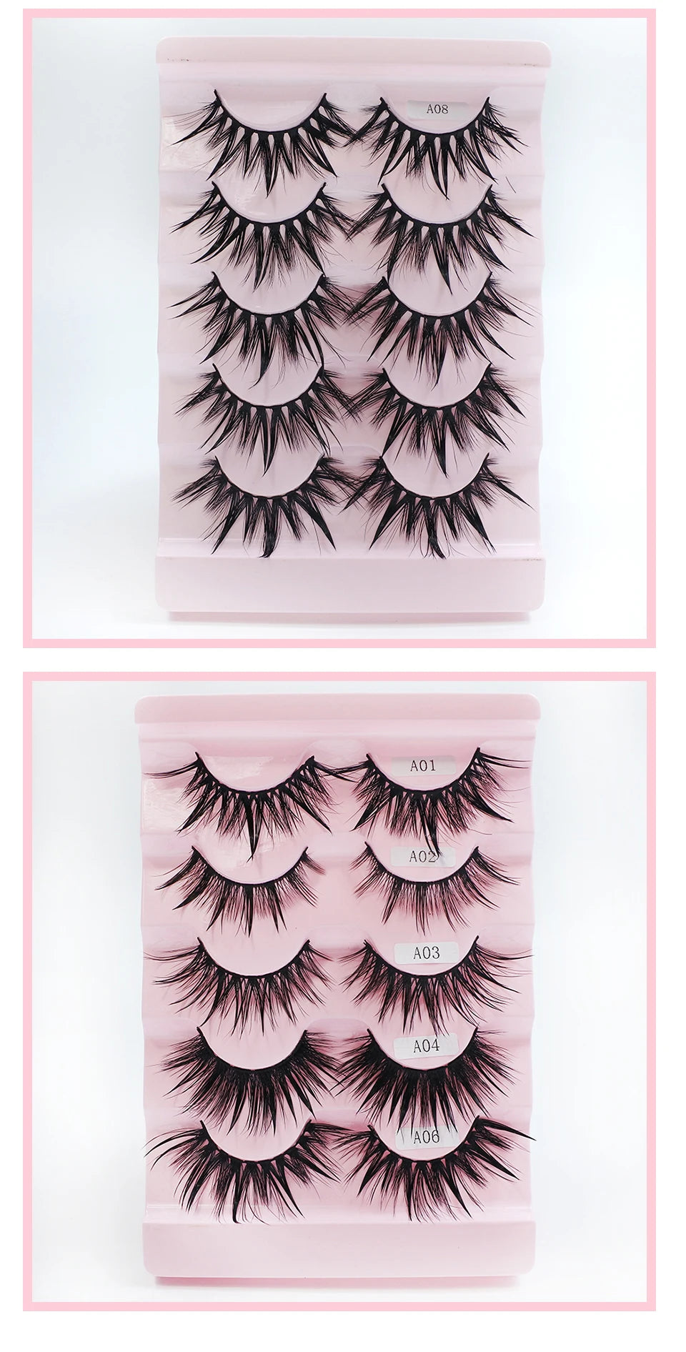 RED SIREN Eyelashes Makeup 5 Pairs Soft Natural Mink Lashes Korean Fashion Manga Lashes