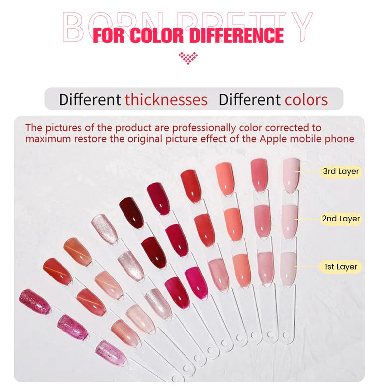 BORN PRETTY 10ml Glitter Pink Nude Jelly Nail Gel Polish Varnis Semi-permanent Sheer Translucent UV LED Soak Off Gel Polish