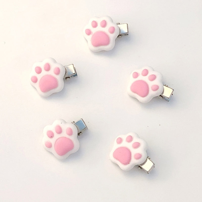 1pc/1pair Mini Cat Paw Shape Hairpin Teens Christmas Ponytail Bangs Hair Clip