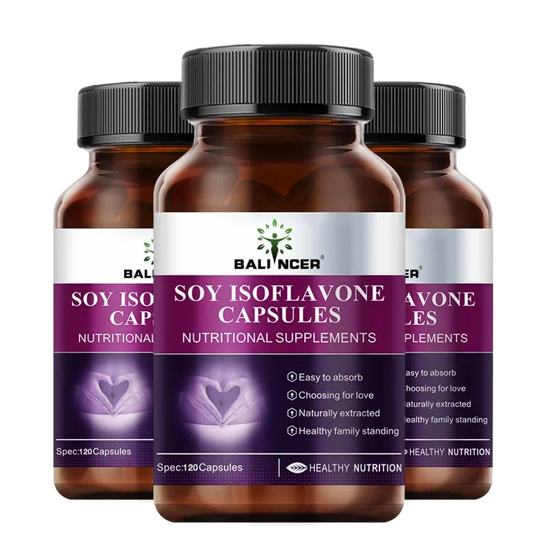 Soy Isoflavone Capsules - Women's Health Hormone Balance Improve Mood, Menstrual & Menopausal Discomfort, Nutritional Supplement