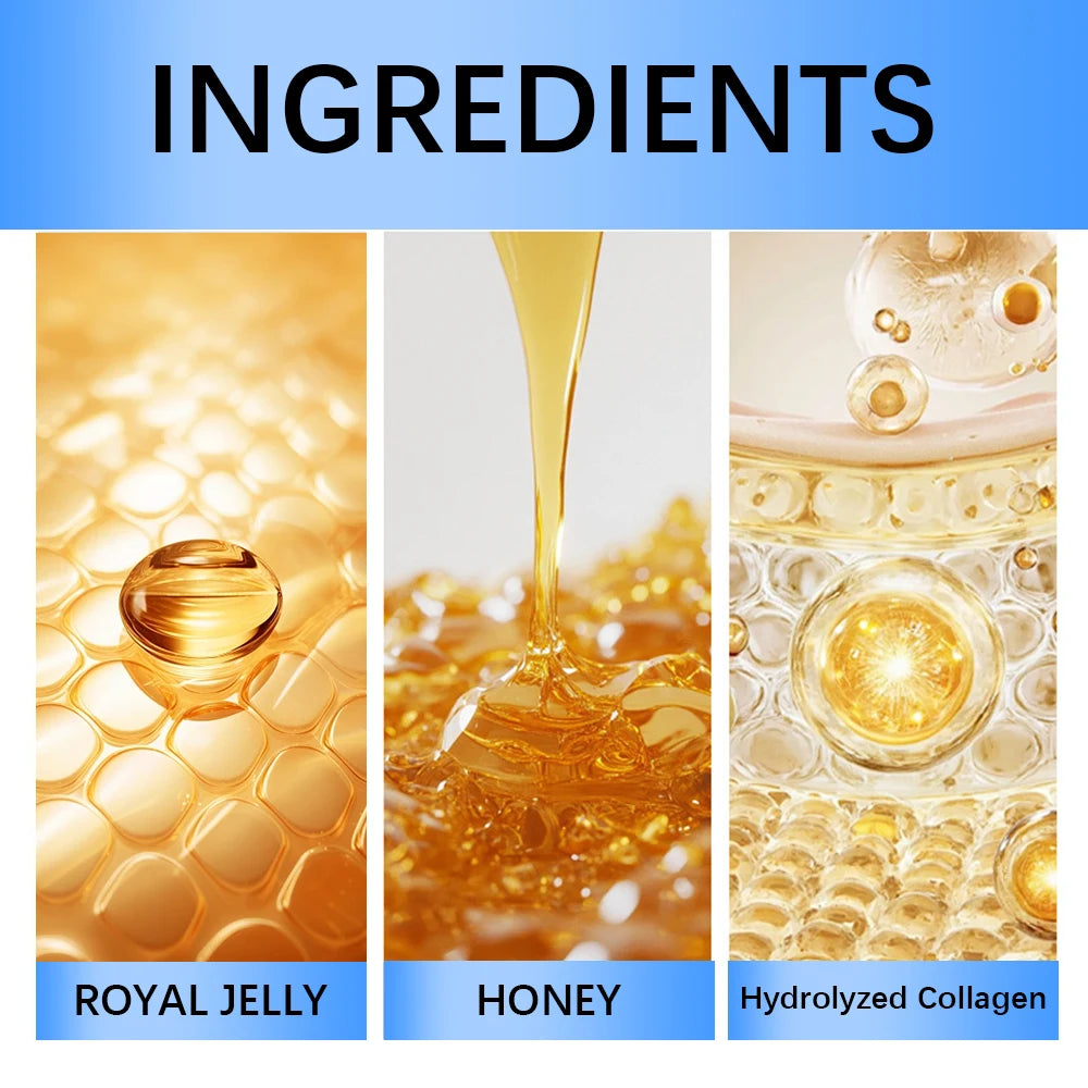 JUINHOU Bee Royal Jelly Face Cream Glutathione Kojic Acid Vitamin C Multi Peptide Anti Aging Moisturizer For Dry Mature Skin