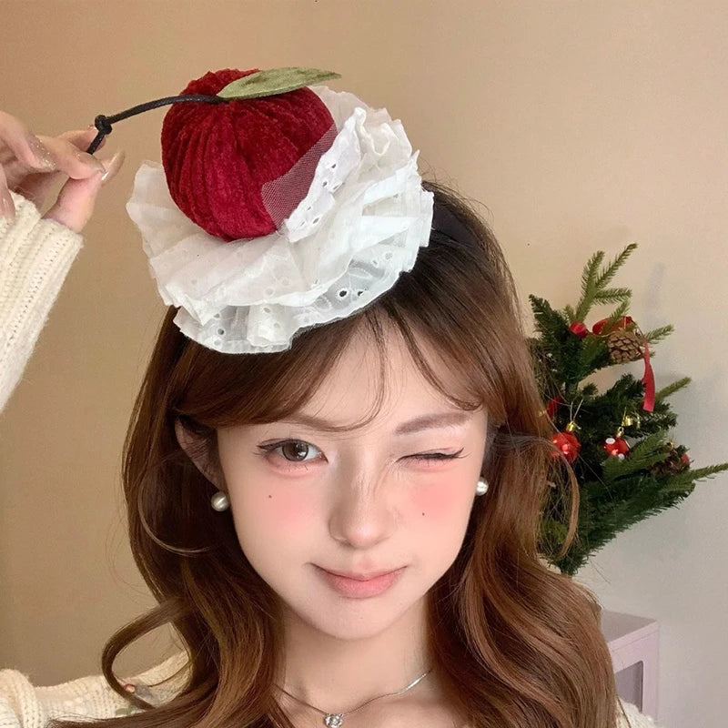 Christmas New Year Apple Headband Festival Party Photo Headband Hair Clip Hair Accessories Christmas Creative Decorations