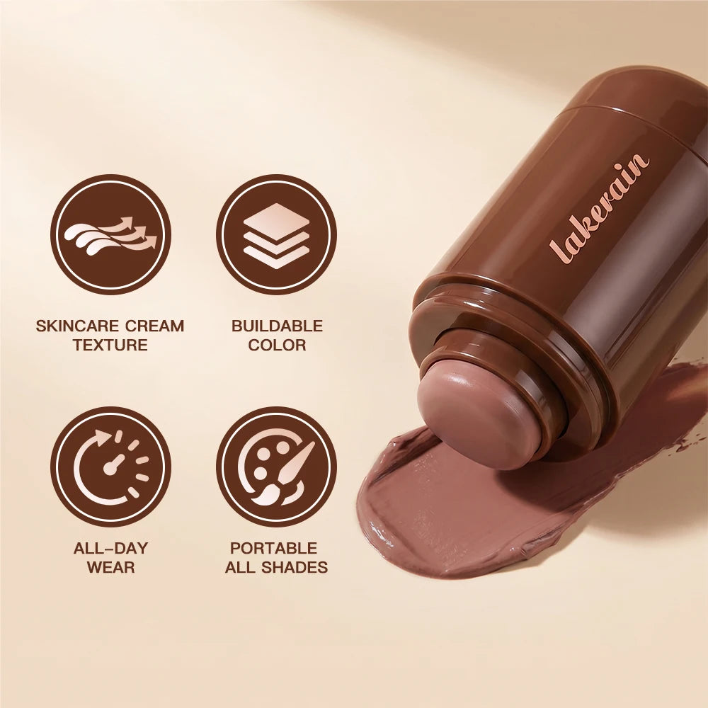 Cream Contour Stick Smooth Blendable Face Shading Stick Natural 3D Sculpting Bronzer Stick Long Lasting Sun-kissed Glow Facial M