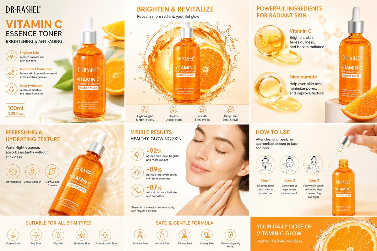 DR.Rashel Vitamin C Toner Smooth Revitalize Skin Brightening Moisturizing  100G