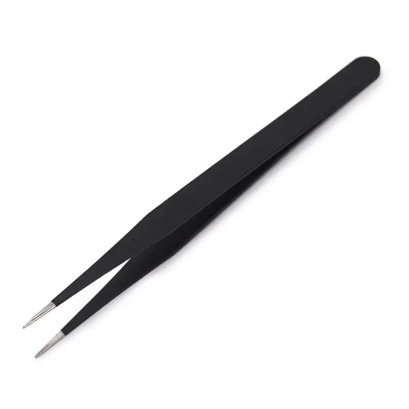 Tweezers, Precision Black DIY Tweezers for Nail Art and Eyelash Extensions Beauty Tools