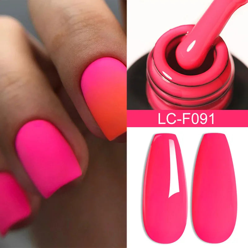 LILYCUTE 7ML Matte Fluorescence Color Gel Nail Polish Spring Summer All For Manicure Base Top Coat Semi Permanent Nails Art Gel