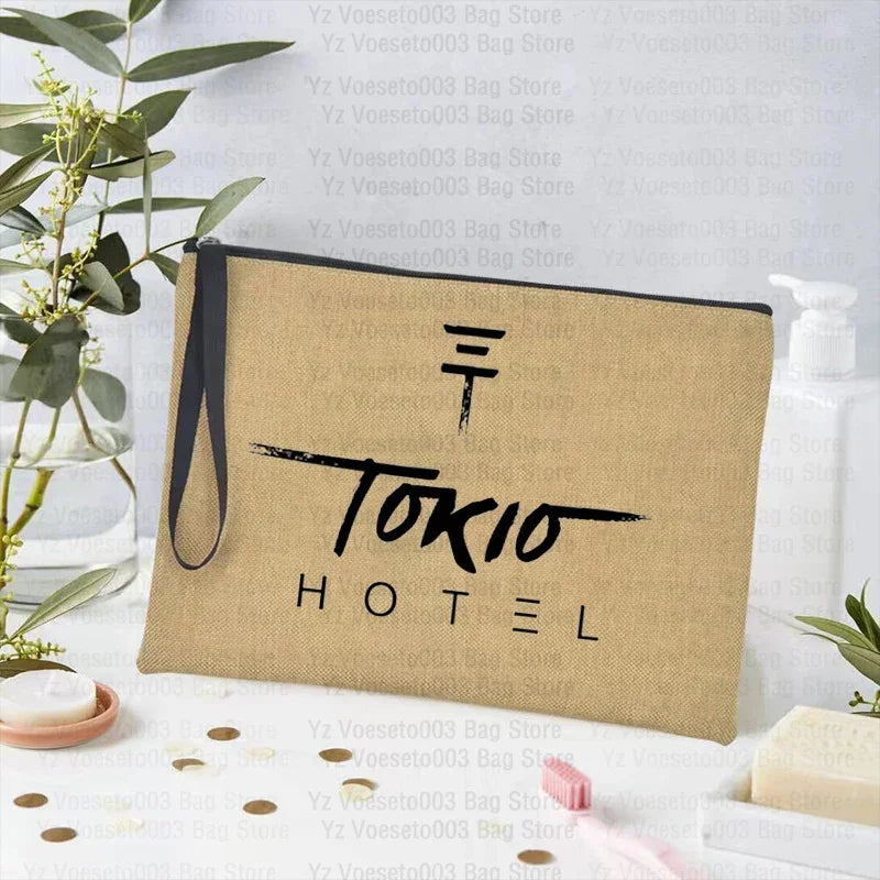 Tokio Hotel Canvas Makeup Cosmetic Party Lipstick Bags Travel Toiletry Pouch School Supplies Pencil Pouchs Teacher Gift Wash Bag