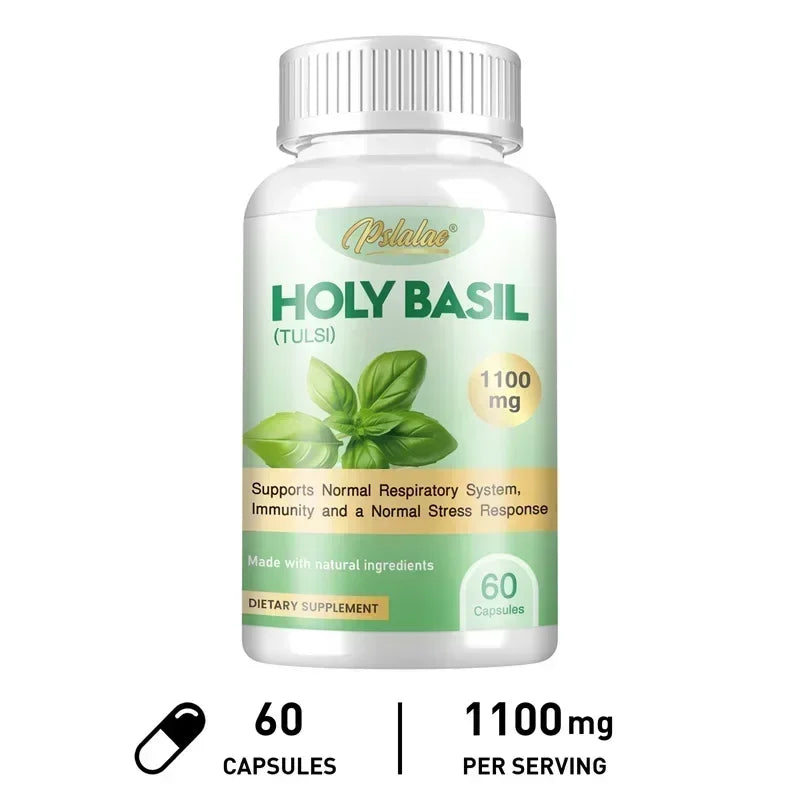 Holy Basil Capsules - Enhance Immunity, Relieve Stress, Relax The Body and Mind, Improve Vitality and Energy Levels