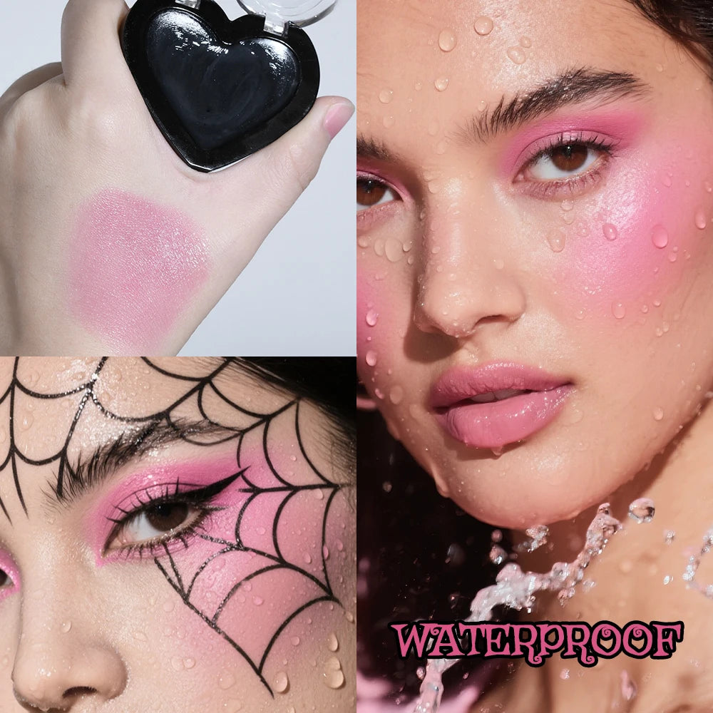 Halloween Gothic Makeup Set 5pcs Lip Stain Dark Cream Blush Eyeshadow Stick Glitter Eyeliner with Bag Cosplay Party Face Body