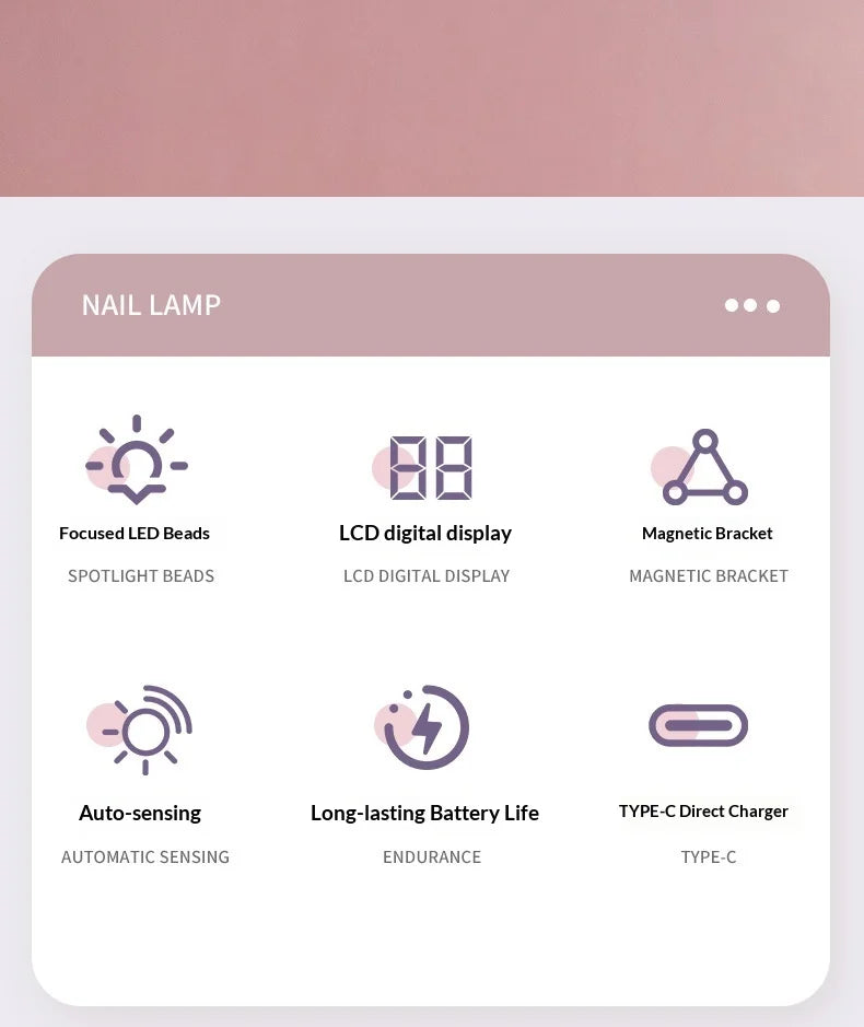 Cordless Handheld UV LED Nail Lamp withMagneticStand Smart Sensor Mini Gel Curing Pen Manicure Flashlight Drying Desk nail Dryer