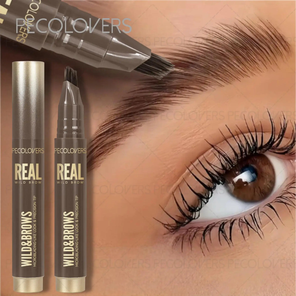 1Pc Waterproof Liquid Eyebrow Pencil,3D Wild Waterproof & Sweatproof Eyebrow Pencil,Perfect Gift for Christmas Makeup