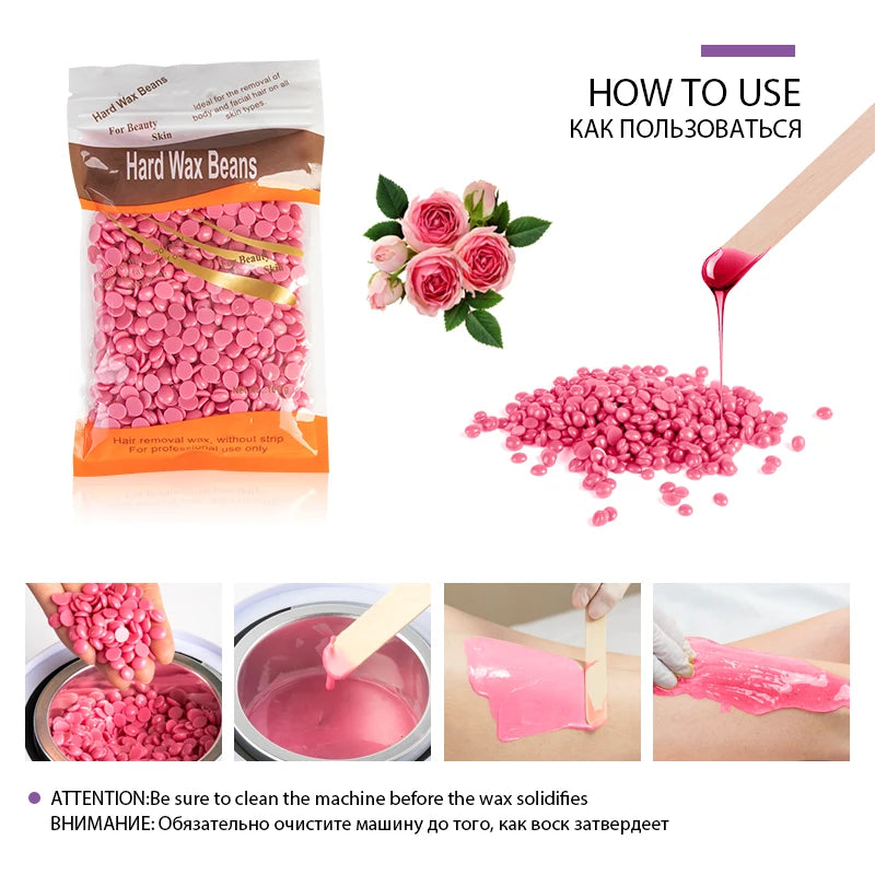2026 Depilatory Wax Beans Hard Wax for Heating Machine Painless Hot Film Bikini Line Face Legs Body Hair Removal Treatment