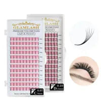 GLAMLASH Color Lash Purple Blue Brown Green Red White Pink Yellow Eyelash Extensions Individual False Colored Mink Lashes Makeup