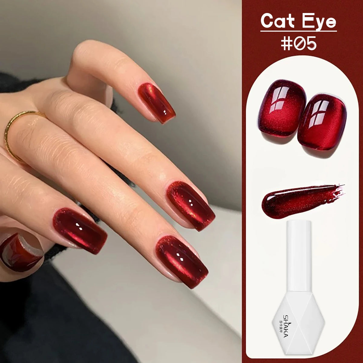 WS 10ML 6 Colors Shine Red Winter Christmas Cat Magnetic Gel Nail Polish Sparkling Glitter Semi Permanent Soak Off UV Gel