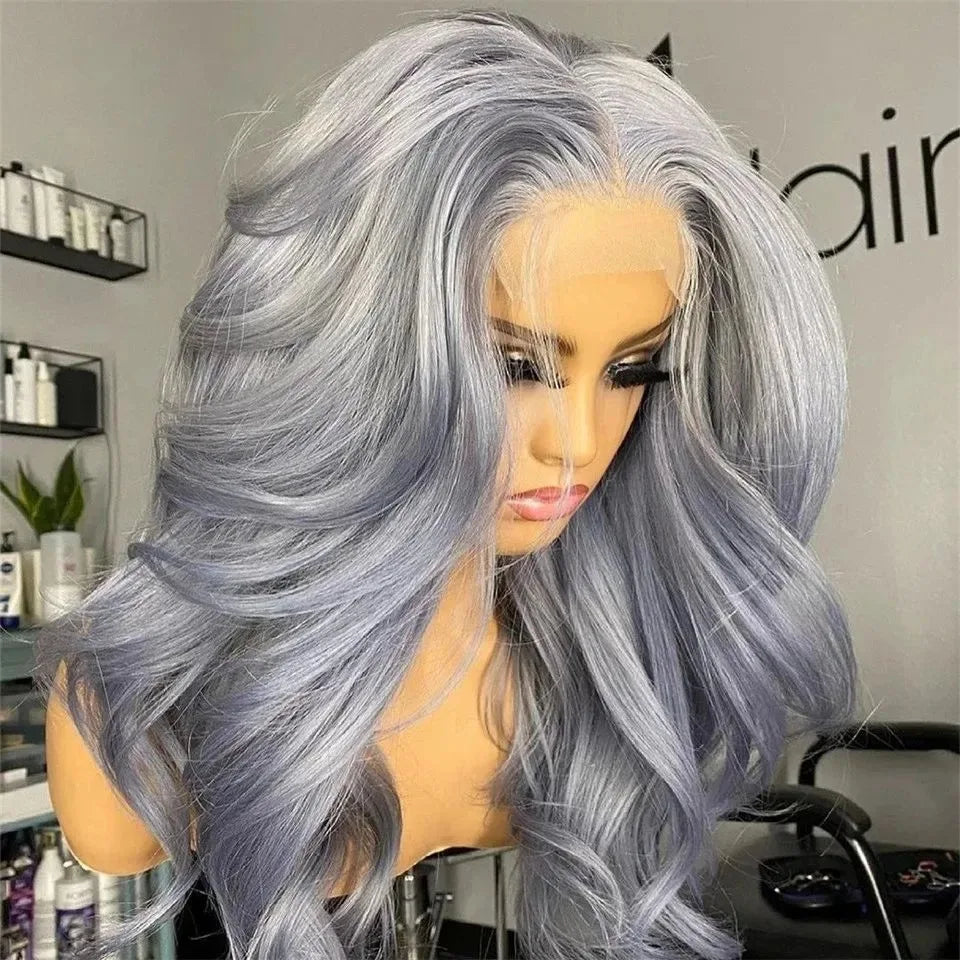 Navy Blue Light Pink Deep Wave Lace Front Wigs Free Part Long Curl Wavy Heat Fiber Synthetic Wig Makeup Cosplay Black Women Use