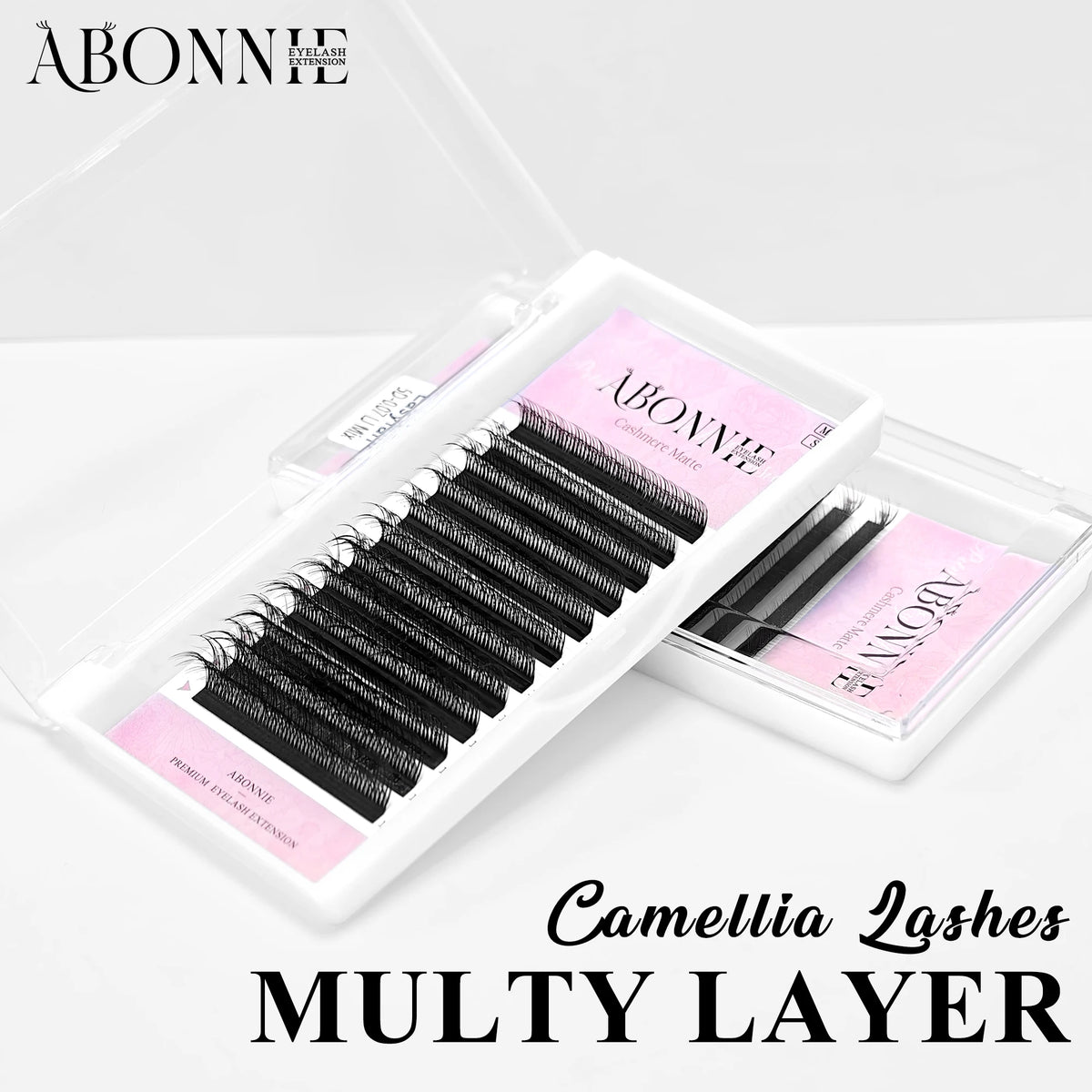 ABONNIE 5D Wild Eyelashes Double-layer Camellia Eyelash Extensions LB LC LJ Russian Volume Fans Fluffy Lashes Premade Fan Lash