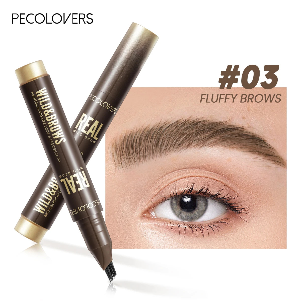 1Pc Waterproof Liquid Eyebrow Pencil,3D Wild Waterproof & Sweatproof Eyebrow Pencil,Perfect Gift for Christmas Makeup
