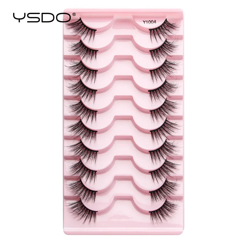 YSDO 5/10 Pairs Natural Eyelash Extension Hand Made Maquilagem Fluffy Fake Half Lashes Soft 3D Mink Lashes Makeup Faux Cilios