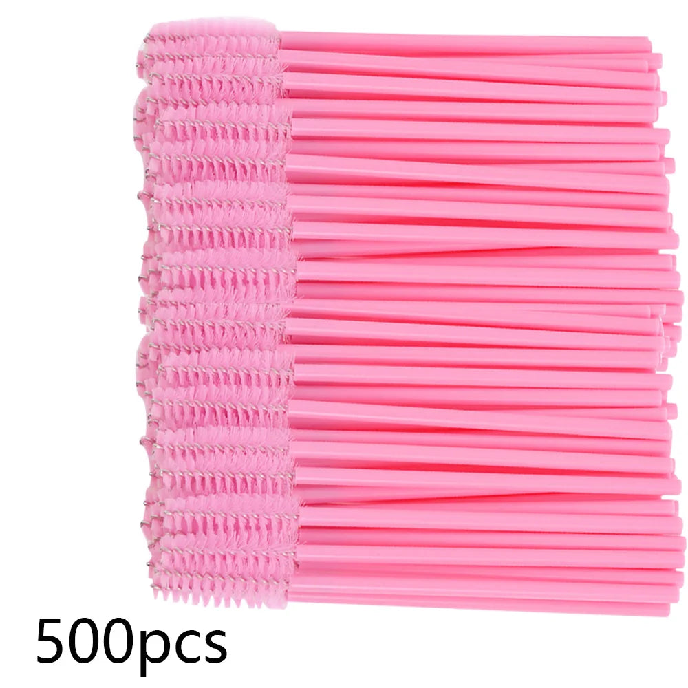 500/1000pcs Eyelash Brush Applicator Lash Mascara Wands Brushes For Eyelash Extension Eyebrow Spoolies Beauty Tools