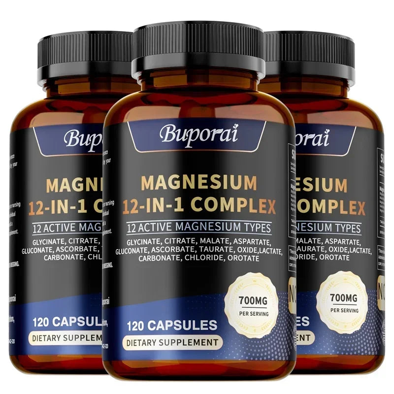 Magnesium Complex Capsules - Relieve Nerve Stress and Muscle Contraction, Support Bone Health and Boost Immune FunctionSupplemen