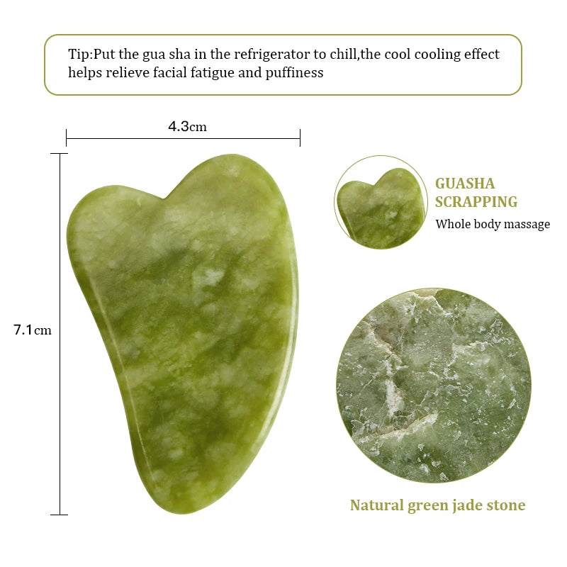 Natural Rose Jade Gua Sha Gouache Scraper Massager for Face Body Facial Skin Lifting Wrinkle Remove Beauty SPA Care Tools