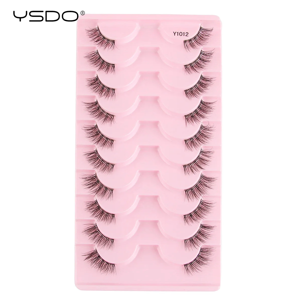 YSDO 5/10 Pairs Half Lashes Cat Eyelashes Soft Natural Clear Band False Lashes Natural Wispy Faux 3d Mink Eyelashes Makeup Tools