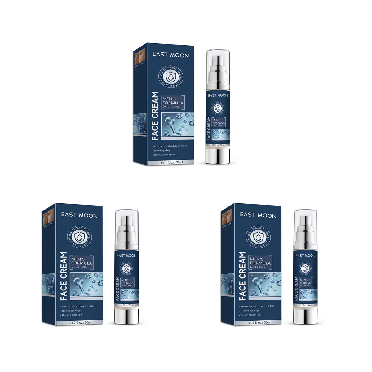 6 IN1 Men's Face Moisturizer Cream Hydrating Skin Lighten Dark Circles Anti-Puffiness Fade Fine Lines Brightening Facial Cream