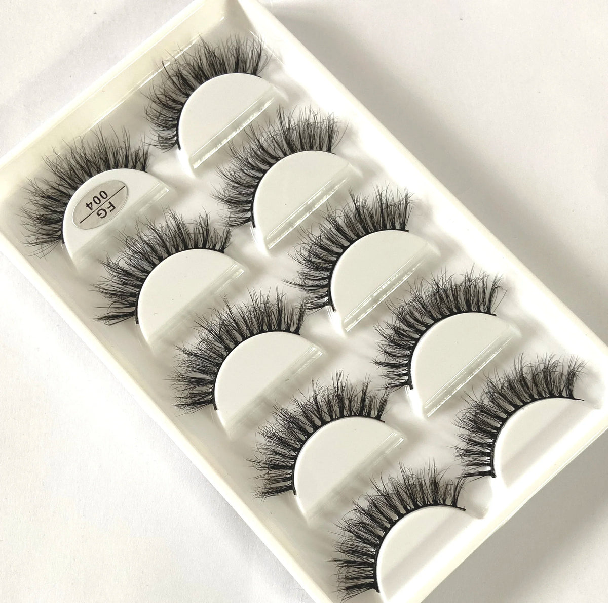 HBZGTLAD 5Pairs Handmade Mink Lashes Short False Eyelashes Dense Natural Long Messy Eye Lashes Reusable Stage Makeup Eyelashes