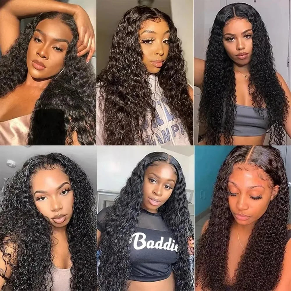 Deep Wave 13x6 HD Lace Front Human Hair Wig 200% Density Loose Water Curly 360 Full 5x5 Glueless Lace Frontal Wigs for Women