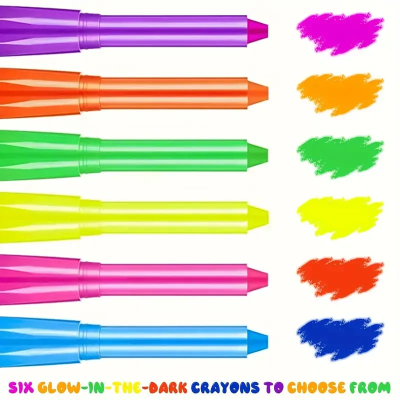 12 Pieces UV Neon Face Painting, Glow in the Dark Under UV Lights Face Painting Crayon SticksMardi Gras Party Halloween Makeup