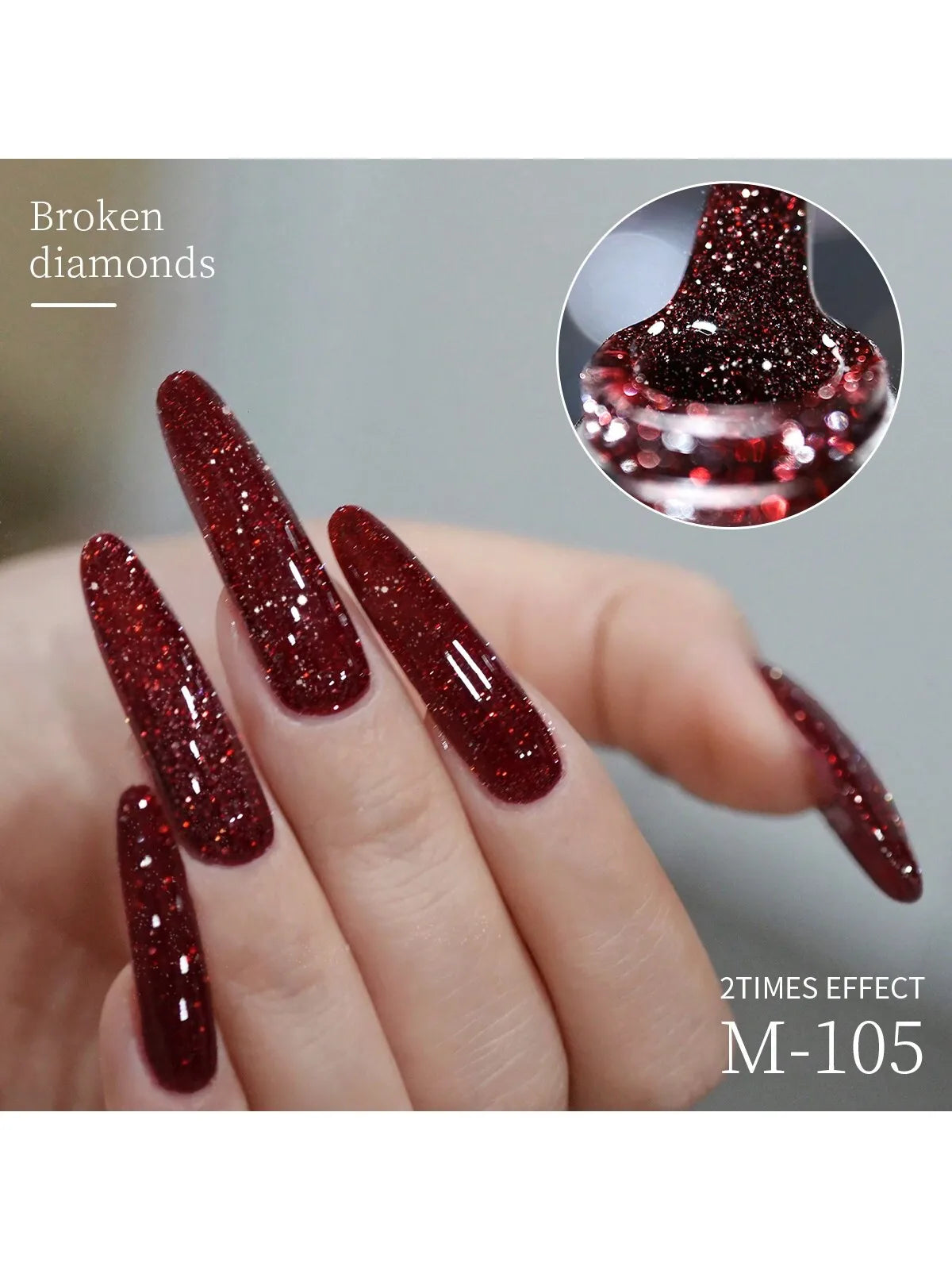15ml Broken Diamond Halloween Christmas Nails Gel Nail Polish Adhesive Burst Flash Maillard Broken Diamond Adhesive