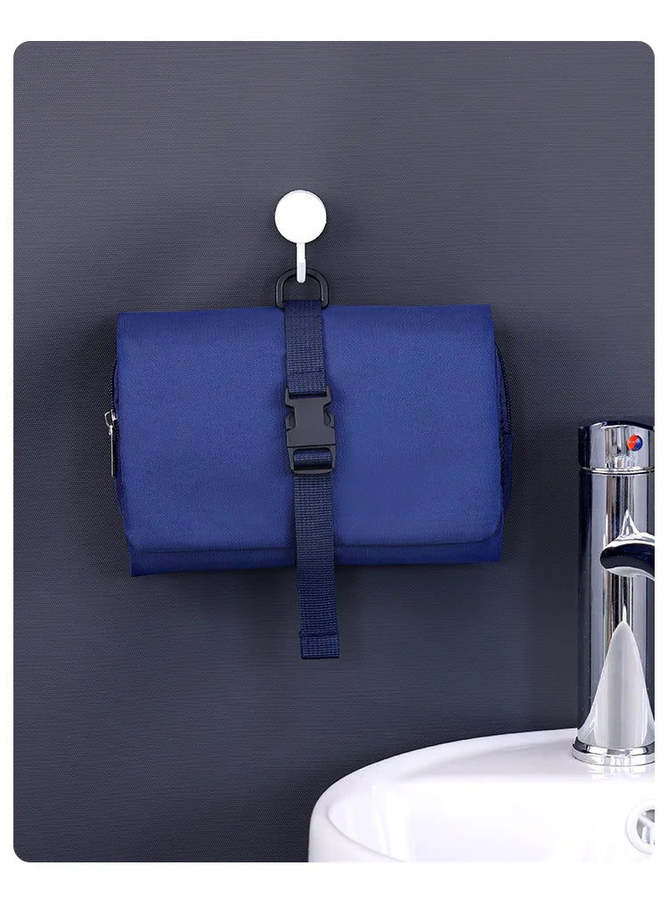 Foldable Toiletry Bag Organizer Hanging Storage Bags Bathroom Makeup Case Cosmetic Bag For Business Men Travel Organizers