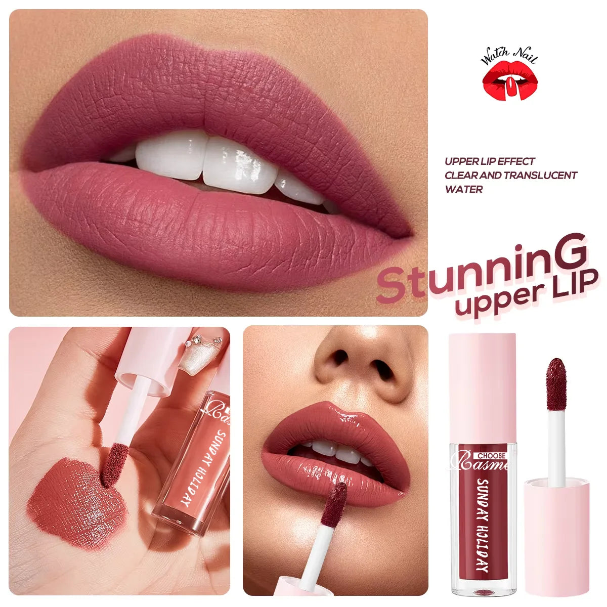 12 Colors Lip Gloss Gift Set, Smooth Long Lasting Non-Transfer Lipstick Kit, Multi Nude Shades Lip Makeup for Christmas Holiday
