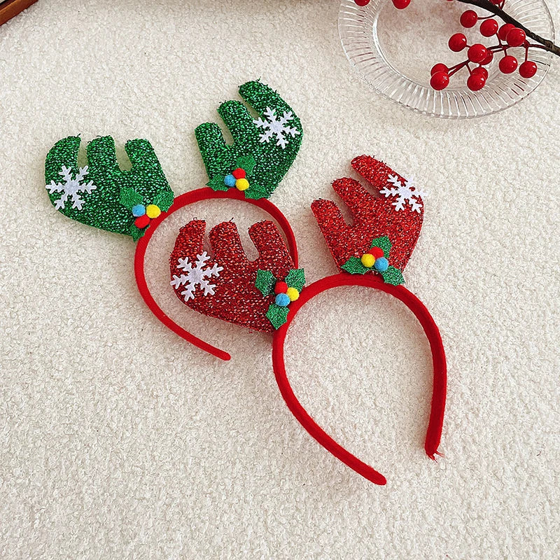 Cartoon Christmas headbands, Christmas decorations, party gifts, Christmas antlers Cute deer antler hair clip with bangs