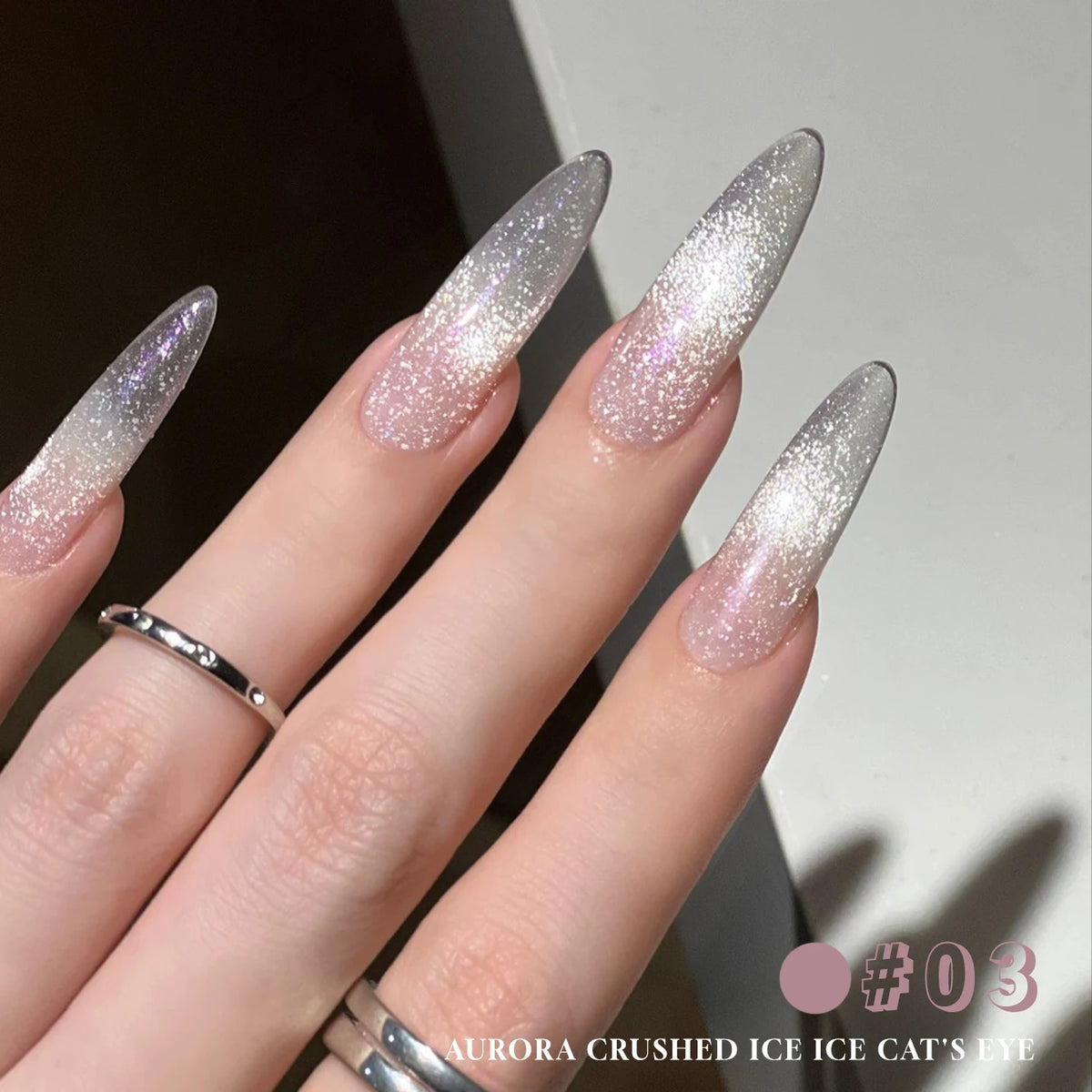 MIANEL 2026 New 12ML Aurora Night Cat Eye Gel Nail Polish Flash Sparkle Holographic Crystal Dual Light Silk Glass Bead Nail Art