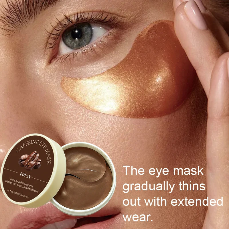 FDUAY Caffeine Eye Mask, Moisturizing Tightening Eye Patches, Hydrate & Firm Skin Around Eyes for Puffy Eyes and Dark Circles