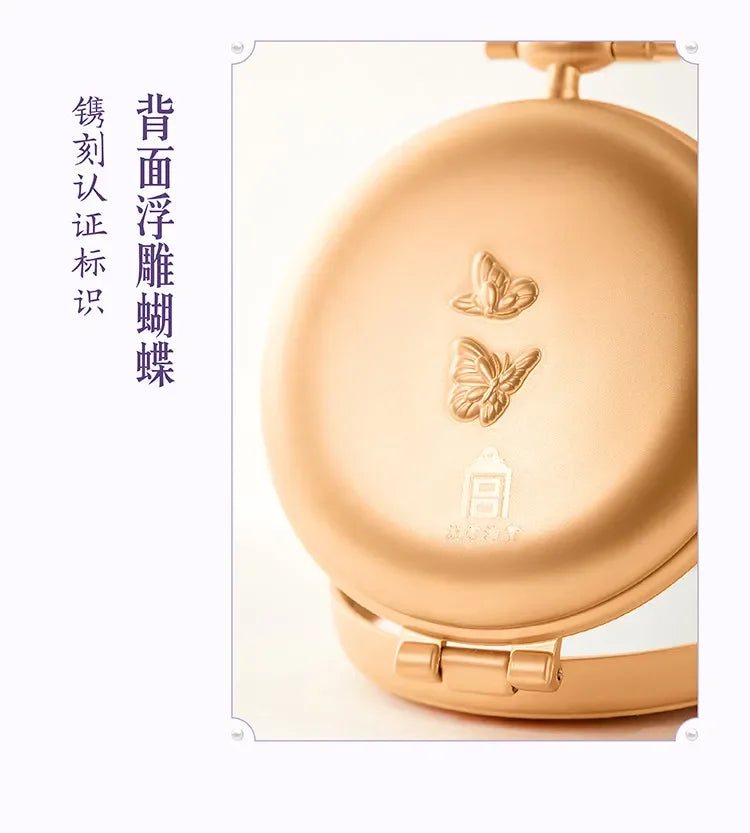 Dream Butterfly Luminous Pocket Makeup Mirrors Floral Butterfly Engraved Design,Portable Folding Mirror Birthday Gift