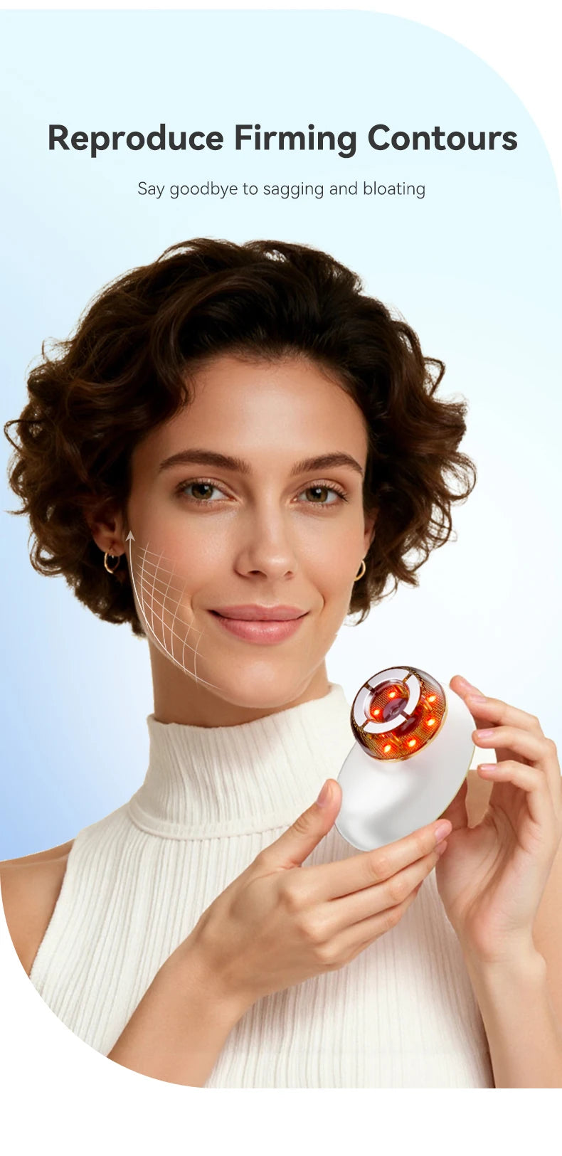 7 In 1 EMS Face Body Sculpting Massager With 3-Level Suction Strength Adjustment Function Used For Face Skin Tightening