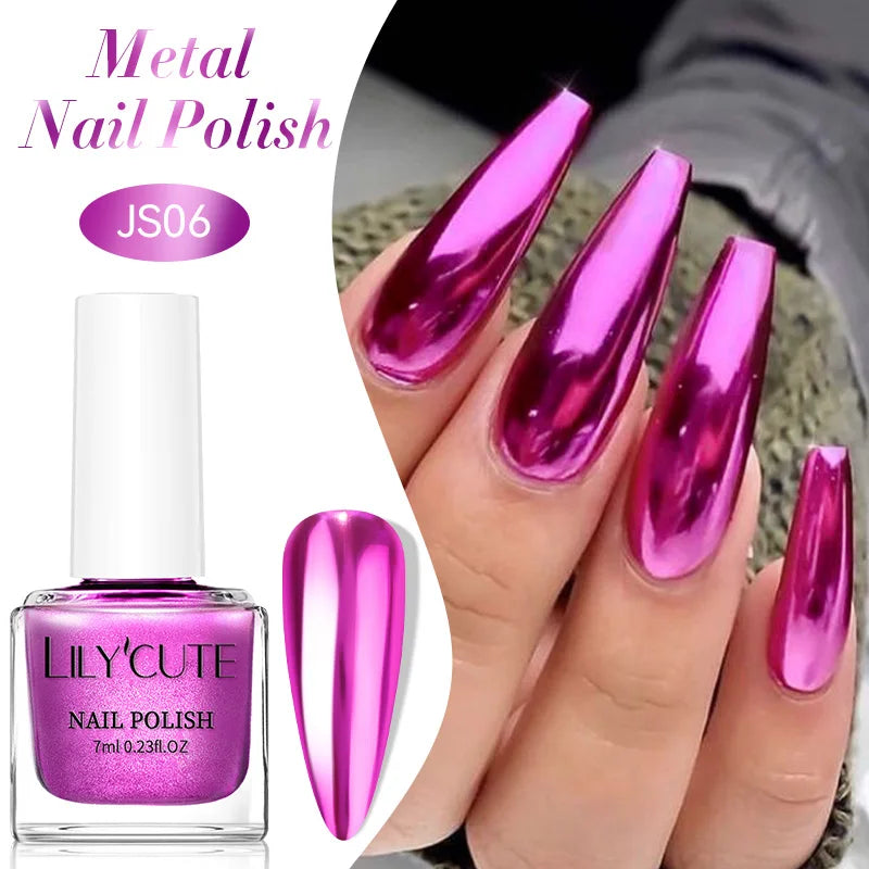LILYCUTE 7ml Auroras Glitter Nail Polish No Need of UV/LED Lamp Nail Supplies Vernis White Pink Silver Pearl Effect for Nails