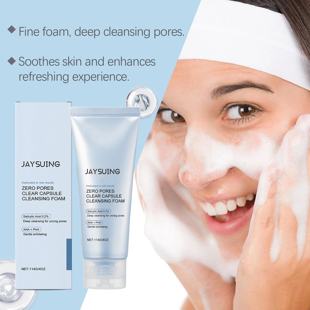 Salicylic Acid Facial Cleanser Deep Cleaning Softening Keratin Exfoliating Oil-Control Moisturizing Gently Face Cleansing Gel
