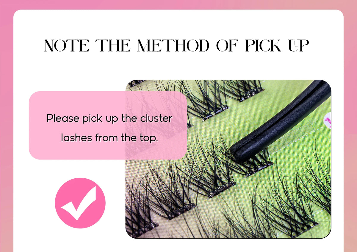 VYRILA Self Adhesive Cluster Lashes Glue-Free DIY Individual Eyelash Extension Natural Soft Lashes No Glue Needed Segmented Lash